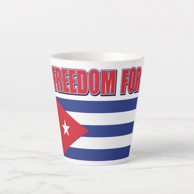 Caneca De Café Latte Liberdade para Cuba (Frente)