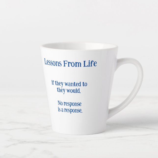 Caneca De Café Latte Lições de vida Latte Mug (Direita)