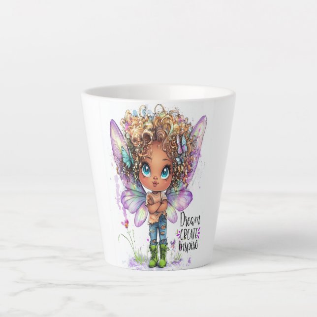 Caneca De Café Latte Lil' Fairy Dream Cria Inspira Latte Mug (Frente)