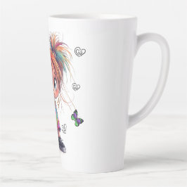 Caneca De Café Latte Lil Quirky Girl Butterglass Latg