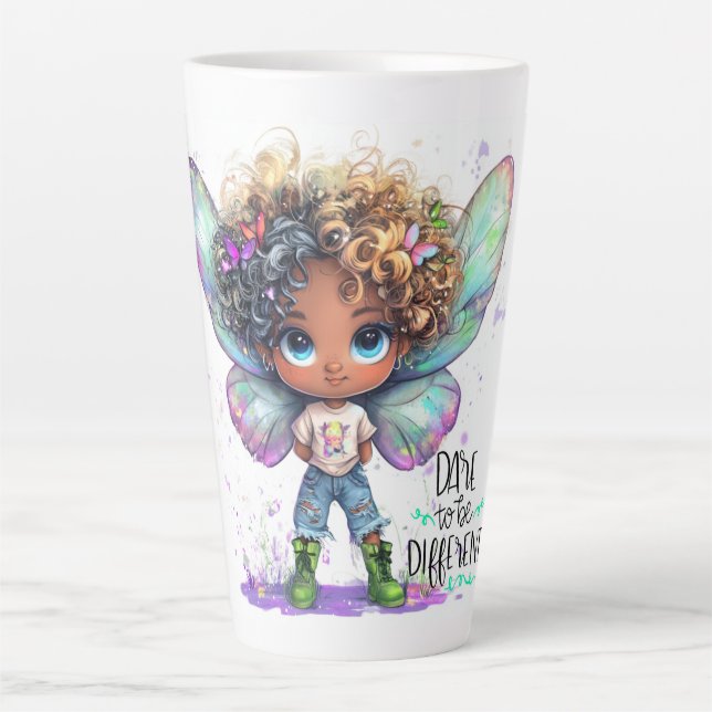 Caneca De Café Latte Lil'Fairy Atreve Ser Diferente Da Lata (Frente)