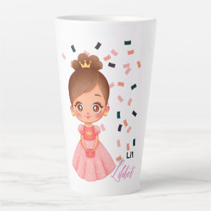 Caneca De Café Latte Lilibet batizada de Peach Princess Gifts para Meni