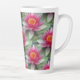 Caneca De Café Latte Lily de Água do Lotus Rosa