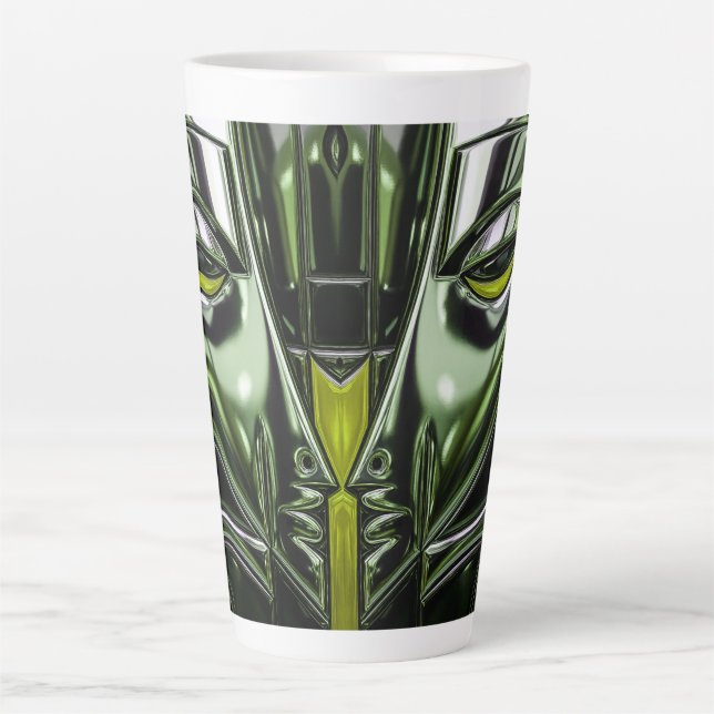 Caneca De Café Latte Lime Glow Metal Art (Frente)