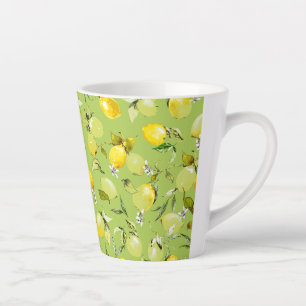 Caneca De Café Latte Limões de aquarelas 22