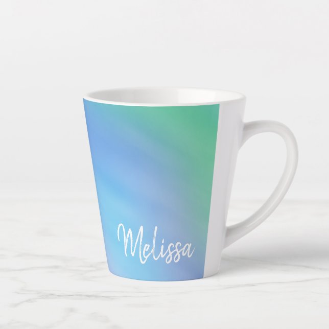 Caneca De Café Latte Linda Céu Arco-Íris Personalizada (Direita)