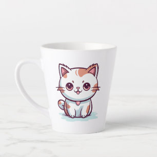 Caneca De Café Latte Linda Gato Estilo Kawaii Clipart-47758