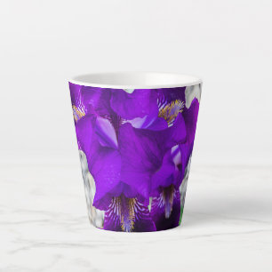 Caneca De Café Latte Linda íris roxa