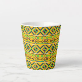 Caneca De Café Latte Linda Kente Gana - Impressão étnica africana