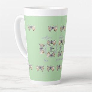 Caneca De Café Latte Linda Libélula Caprichosa Borboleta Maureen Girard