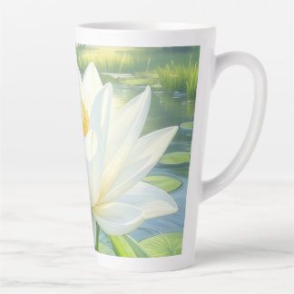 Caneca De Café Latte Linda Lily Flower Latte Mug