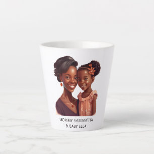 Caneca De Café Latte Linda mãe negra e filha (19)