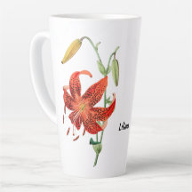 Linda Tigre Vermelho Lily Floral Coffee Mug