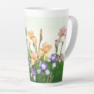 Caneca De Café Latte Lindas Flores Íris da Primavera
