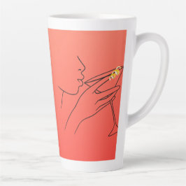 Caneca De Café Latte Lindas Linhas Cosmopolitas Latte Mug