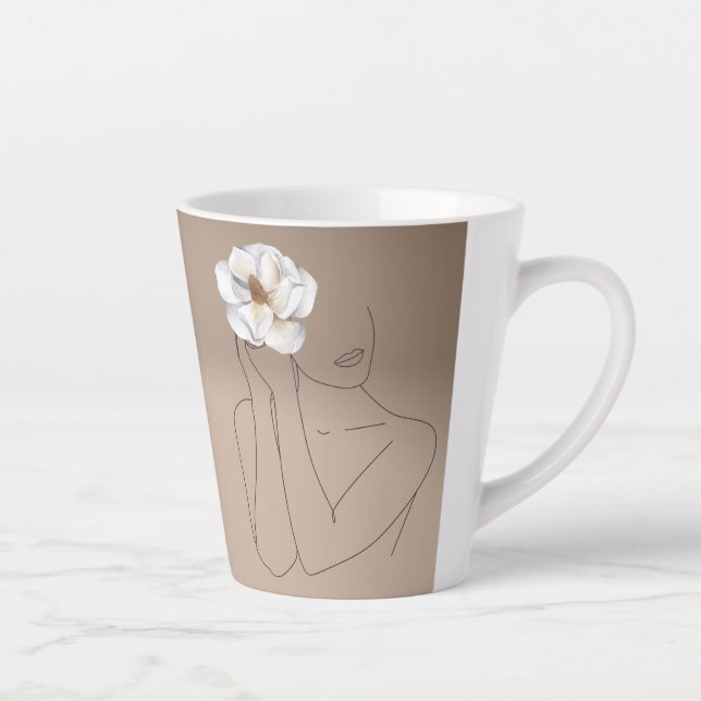 Caneca De Café Latte Lindas linhas, Magnolia (Direita)