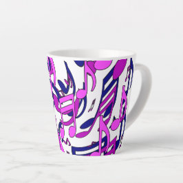 Caneca De Café Latte Lindas notas musicais Lively Upbeat Arty