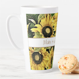 Caneca De Café Latte Lindo Dia de Girassol Latte Mug