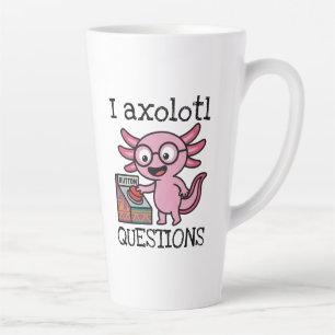 Caneca De Café Latte Lindo Eu Perguntas Axolote asteca Oh Não botão ver