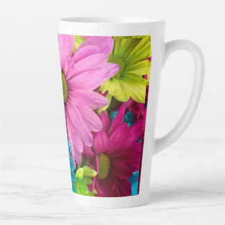 Caneca De Café Latte Lindo Flor Brilhante Lata