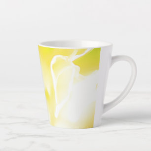 Caneca De Café Latte Lindo Impressão de Flor Amarelo Lata