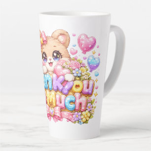 Caneca De Café Latte Lindo Kawaii Muito Obrigado Urso Pastel Pi