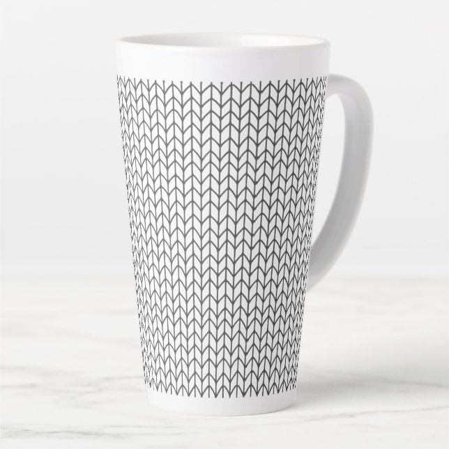 Caneca De Café Latte LINE PRETA KNIT Tall Latte (Ângulo direito)