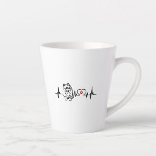 Caneca De Café Latte Linha cardíaca de batimento cardíaco Pomerânia