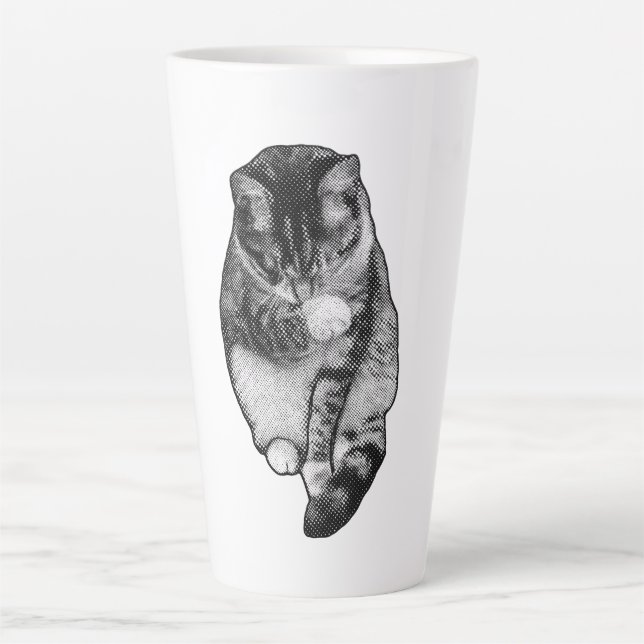 Caneca De Café Latte Linha Pontilhada Glow Hush (Frente)