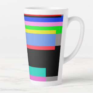 Caneca De Café Latte Linhas coloridas