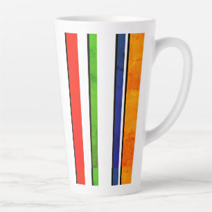 Caneca De Café Latte Linhas de padrão cores garrafa de água de alumínio