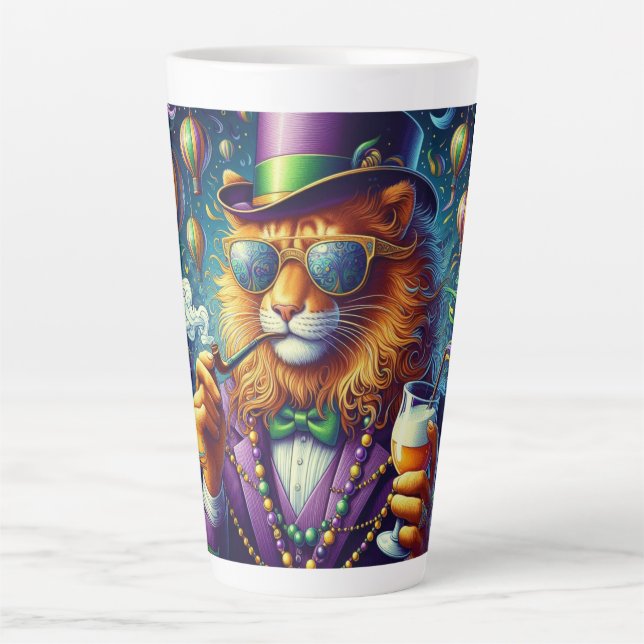 Caneca De Café Latte Lion/Louisiana Mardi Gras (Frente)