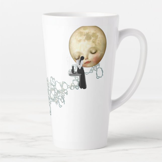 Caneca De Café Latte Liquid Blue Reverie — Contemporary Art Collection (Direita)