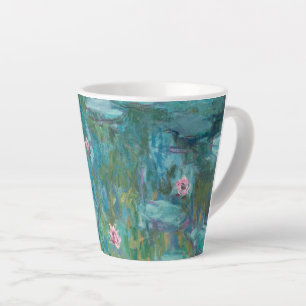 Caneca De Café Latte Lírios de água, pintura a óleo de arte fina, Claud