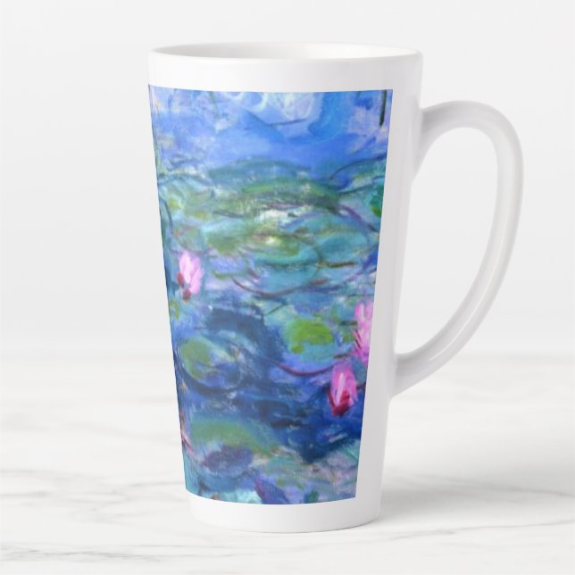 Caneca De Café Latte Lírios de Água Rosa Monet (Direita)