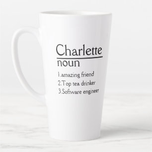 Caneca De Café Latte Lista branca de Definição de Nome Personalizado