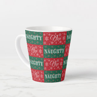 Caneca De Café Latte Lista de Natal de Travesso ou Bonzinho