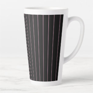 Caneca De Café Latte listradas a preto e a rosa