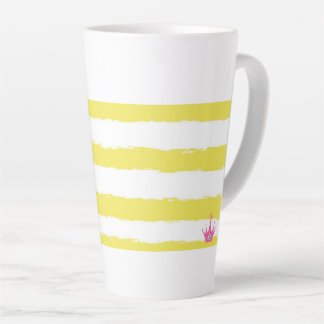 Caneca De Café Latte Listras amarelas e uma Caneca de Latte rosa