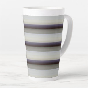 Caneca De Café Latte Listras cinza azul vintage fofas