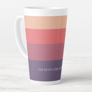 Caneca De Café Latte Listras Coloridas De Queda-Lama Motivacional