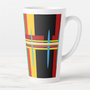 Caneca De Café Latte Listras de arte moderna abstrato