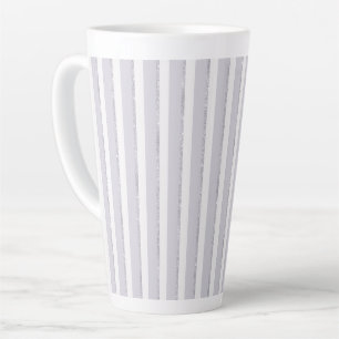 Caneca De Café Latte Listras de Brilho Roxo Lavanda Branco