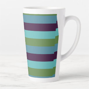 Caneca De Café Latte Listras de harmonia costeira