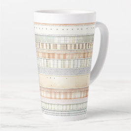 Caneca De Café Latte Listras de Tom Neutro