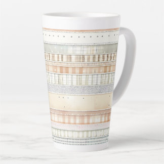 Caneca De Café Latte Listras de Tom Neutro