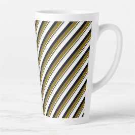 Caneca De Café Latte Listras Multicoloridas