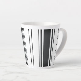 Caneca De Café Latte Listras pretas e brancas minimalistas simples mode