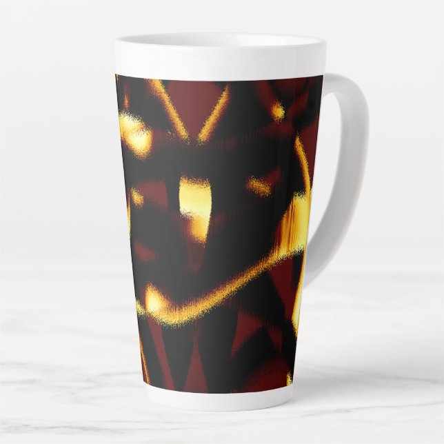 Caneca De Café Latte Listras queimadas com aspecto amarelo terry ou pul (Ângulo direito)