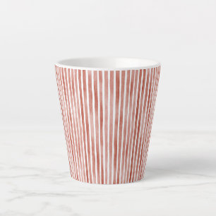 Caneca De Café Latte Listras Vermelhas de Natal
